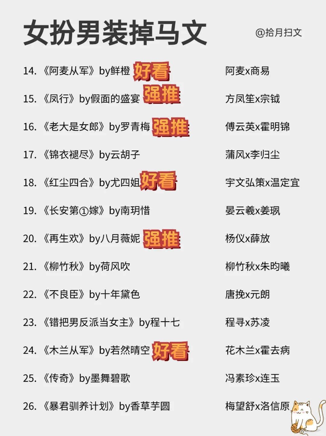 啊啊！高质量女扮男装合集，压箱底的好文！