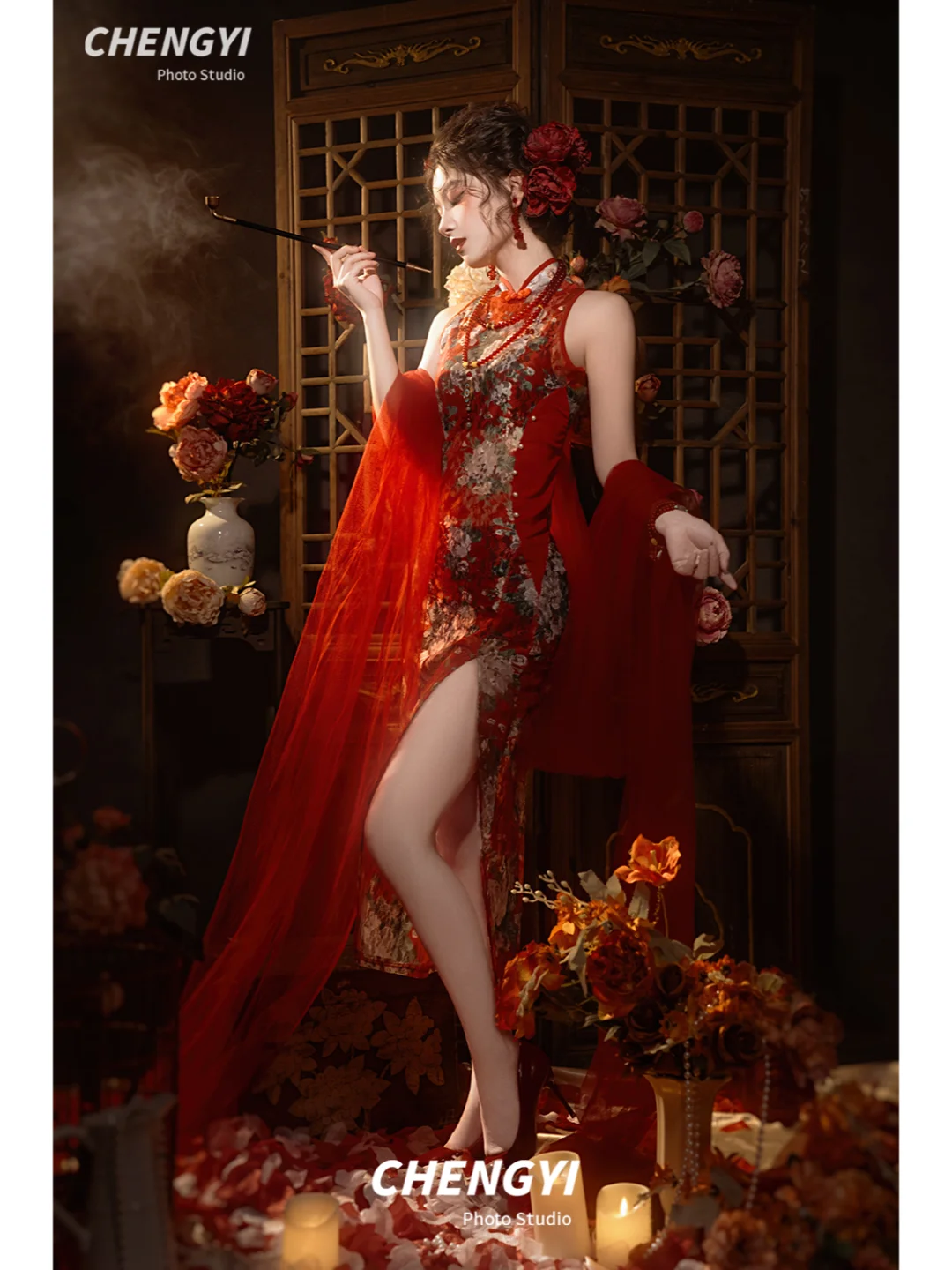 中国风写真 高冷恶女花魁🌺牡丹花魁写真