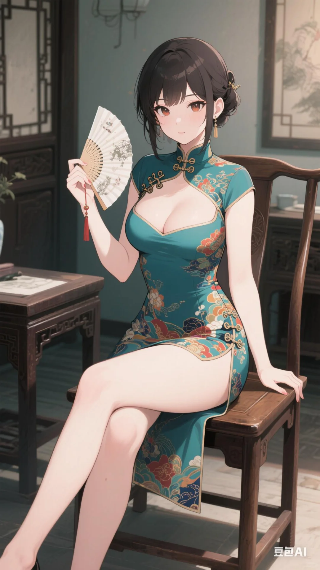 🥰被二次元古风旗袍美少女击中了心巴！