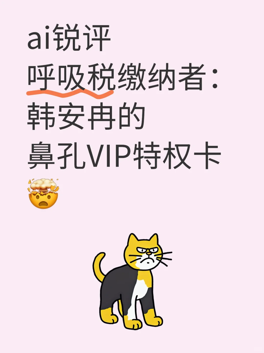 ai锐评呼吸税缴纳者😄韩安冉