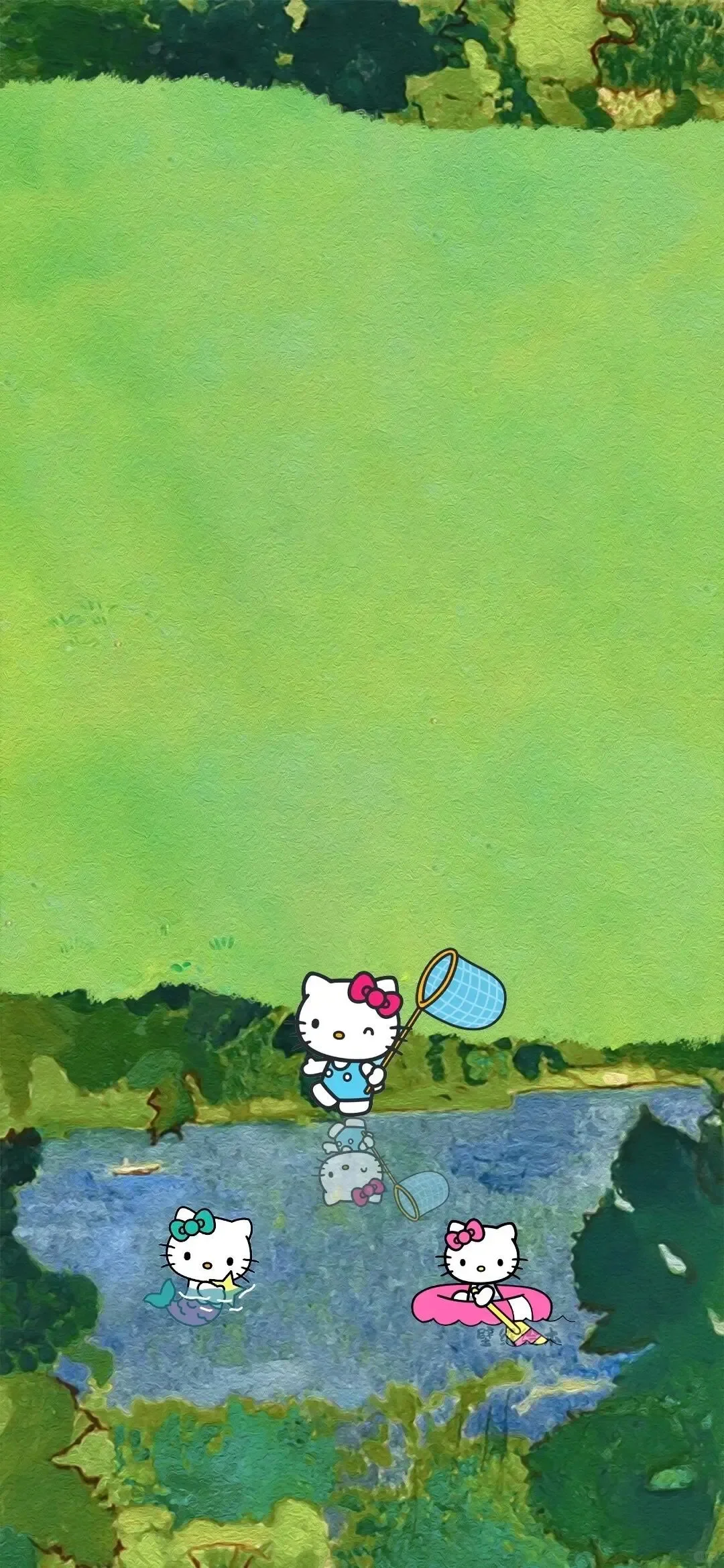壁纸｜Hello Kitty 绿色壁纸套图