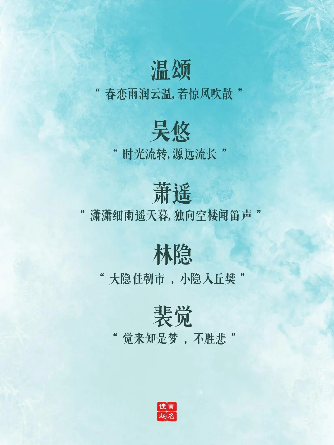 那些顶级惊艳的单字名