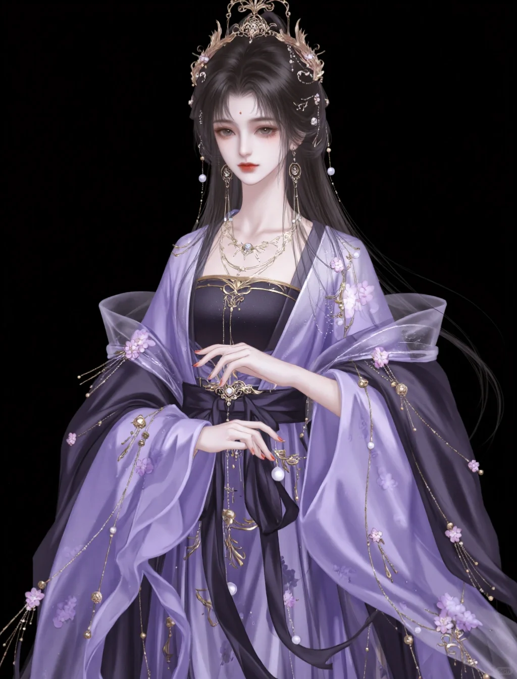 古风 | 女频 换装 黑底半身素材