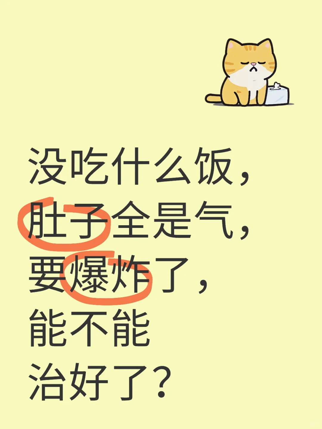 没吃什么饭，肚子全是气，要爆炸了，能不能治好了？