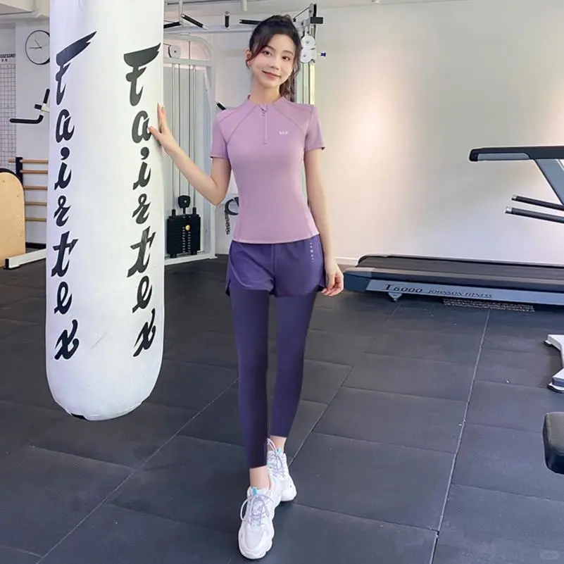 新款瑜伽服女上衣运动t恤夏季短袖2024