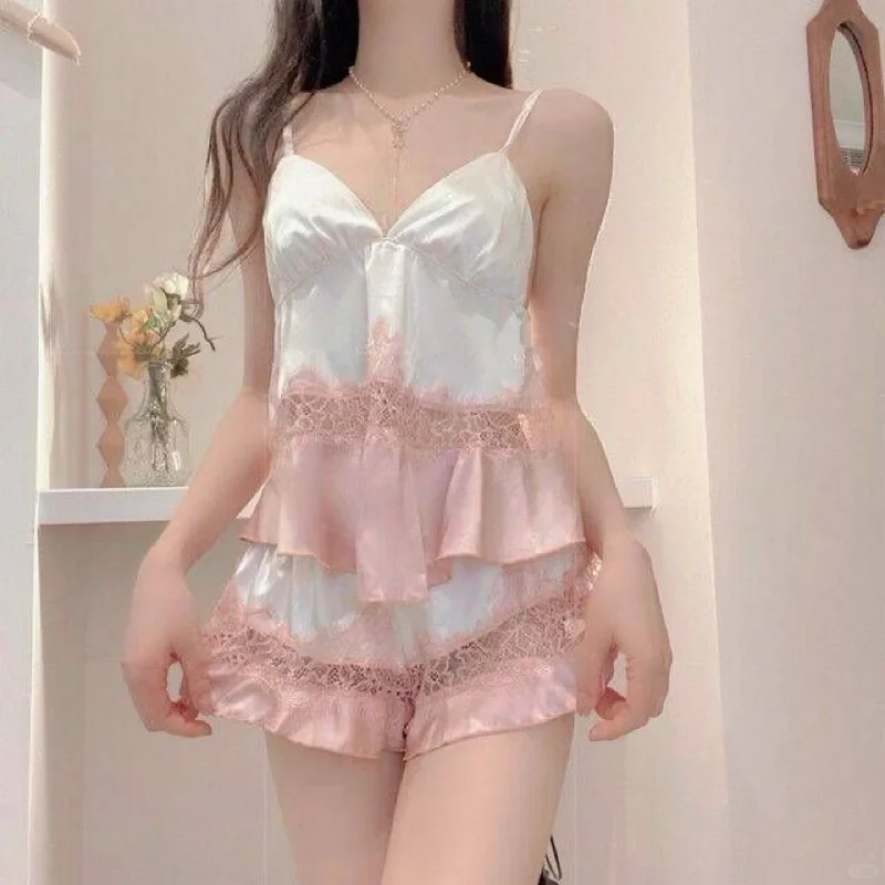 夏日纯欲必备💋无袖吊带睡衣