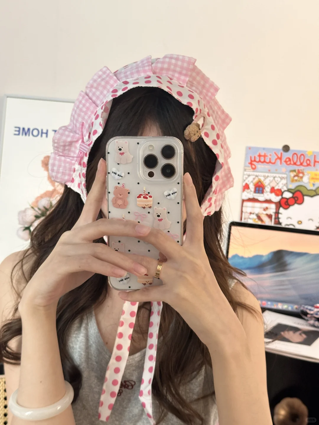 被追着问🔗的粉色头巾✨一戴秒变甜妹天花板