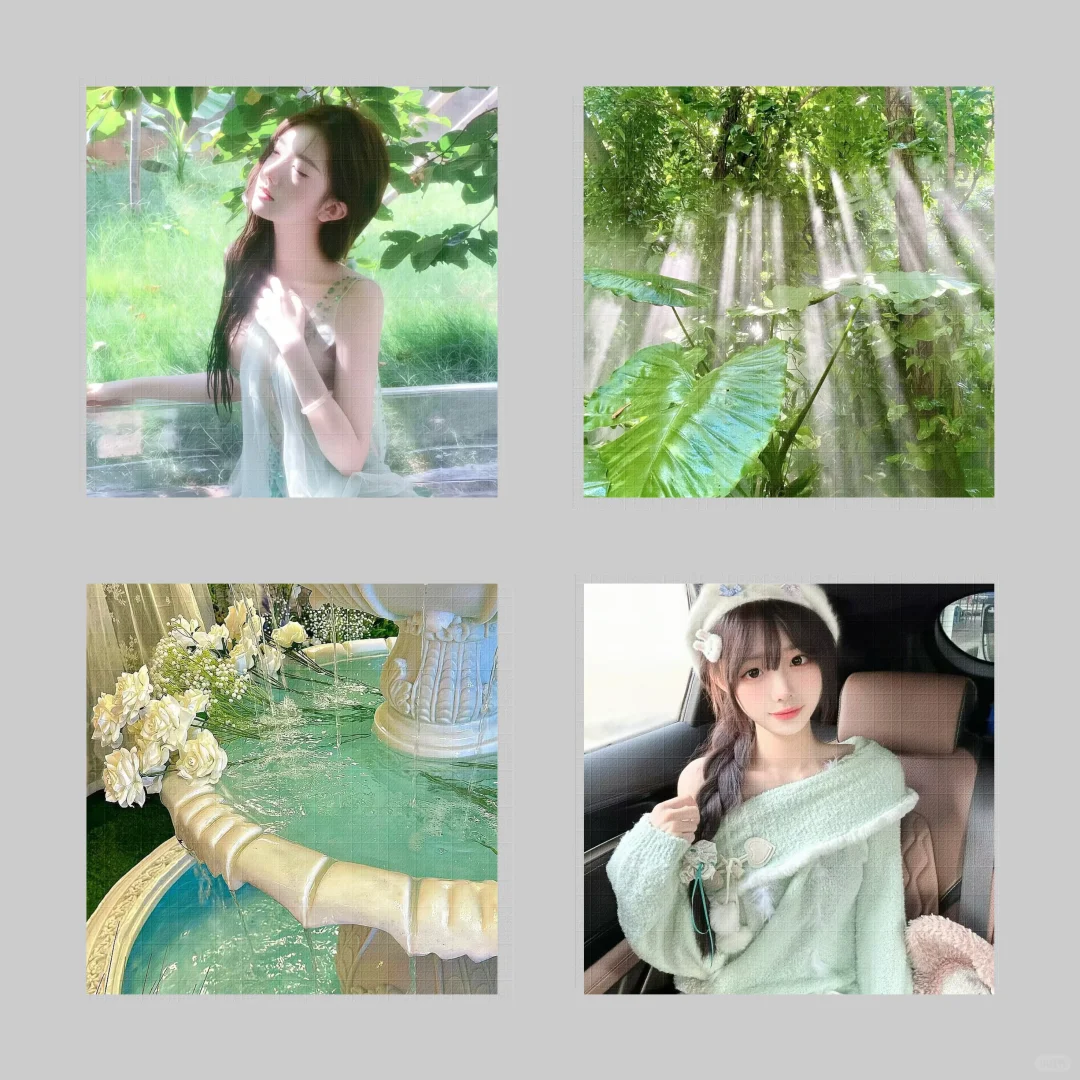 𝙒𝙚𝘾𝙝𝙖𝙩 ｜绿色女頭背景圖搭配°. ⑅♡
