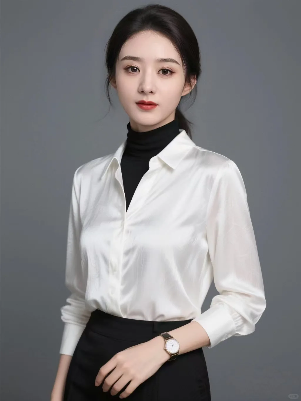 气质白衬衣职业形象照美女写真可定制AI头像
