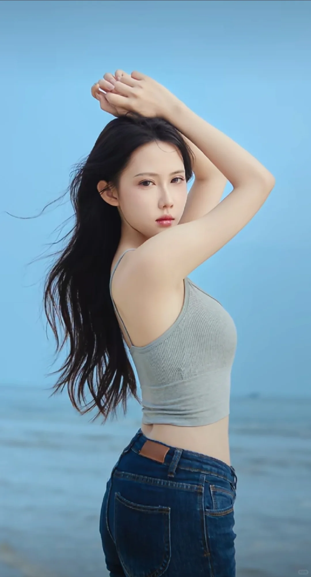 度假风写真、海边美女、