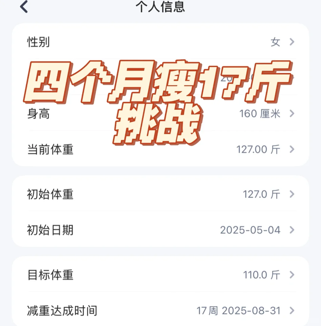 计算卡路里减肥法！挑战四个月瘦17斤