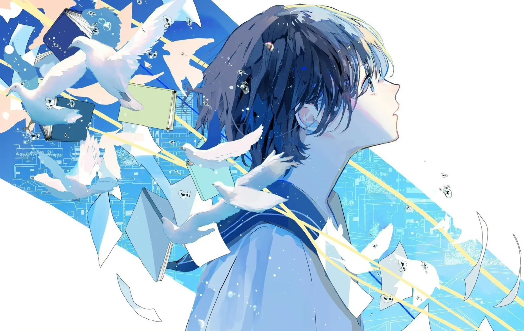 插画分享｜jirujiaru826 蓝色仲夏の梦