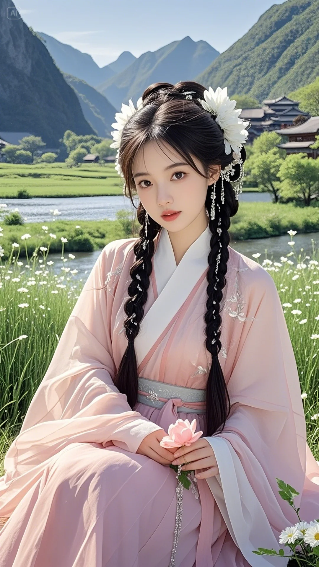 国风女孩与自然的完美融合
