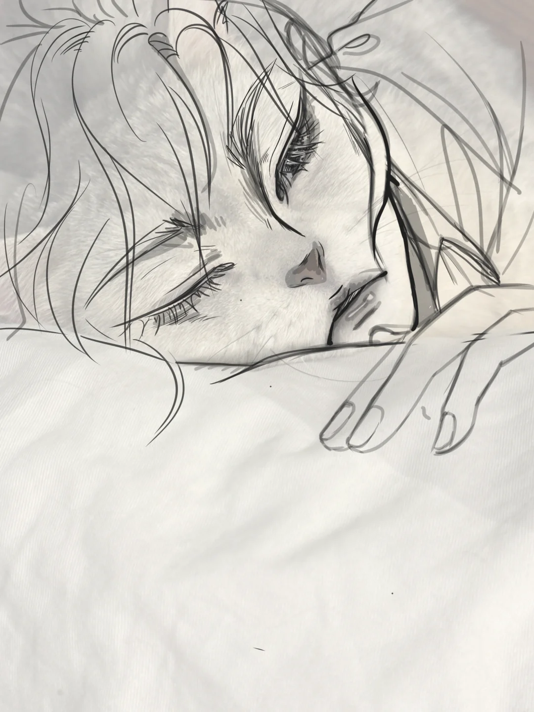 听说描着猫猫的脸可以画出美少男👀