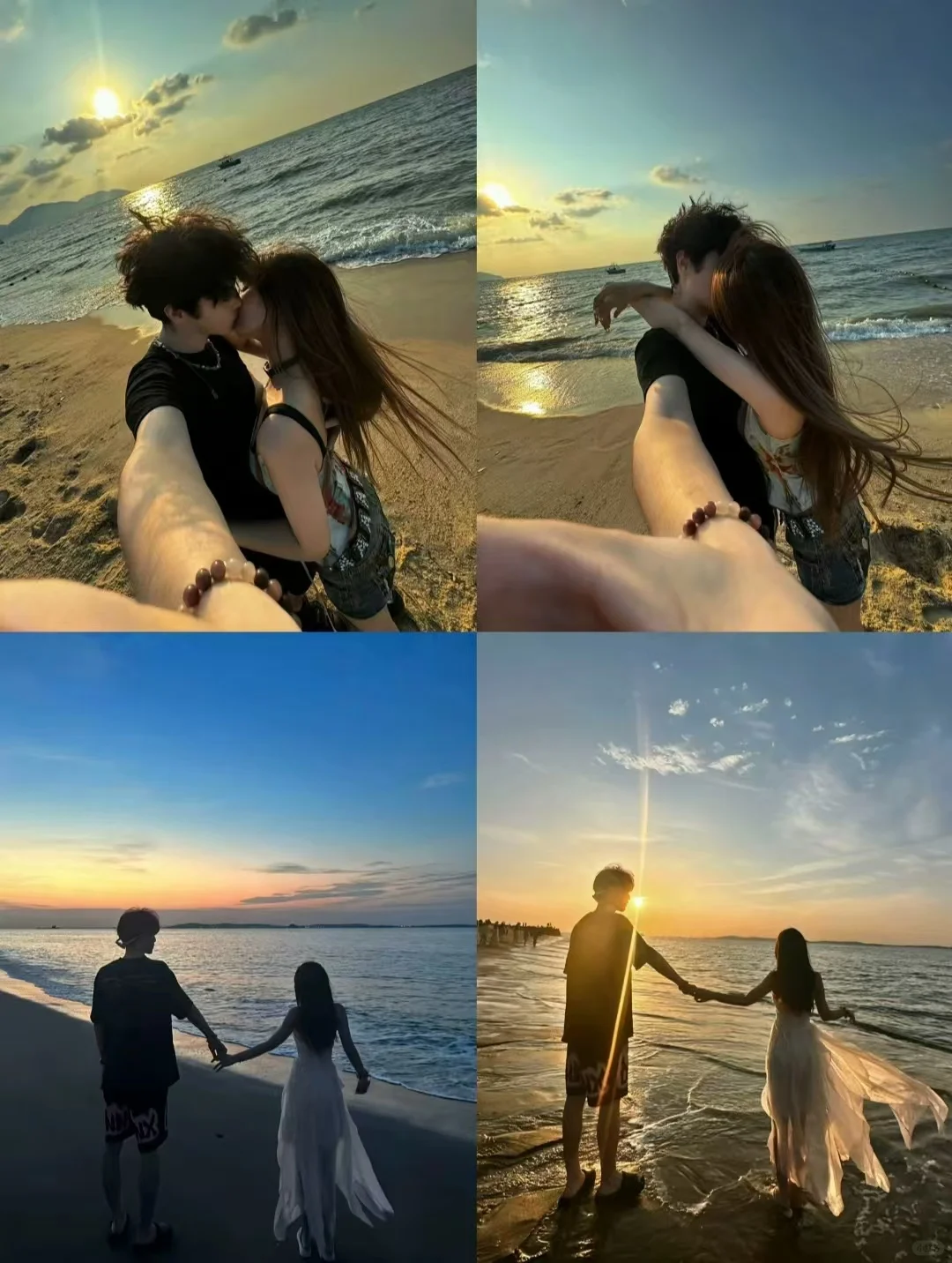 📷存一些情侣在海边🌊的拍照姿势！👭
