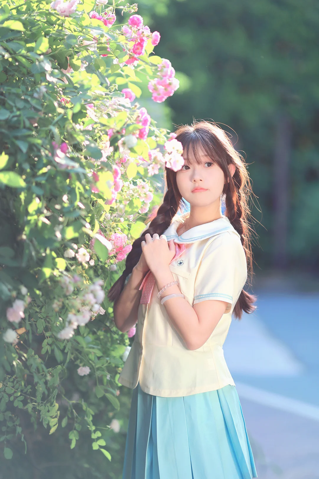 甜妹无敌，超甜超萌JK蔷薇美少女