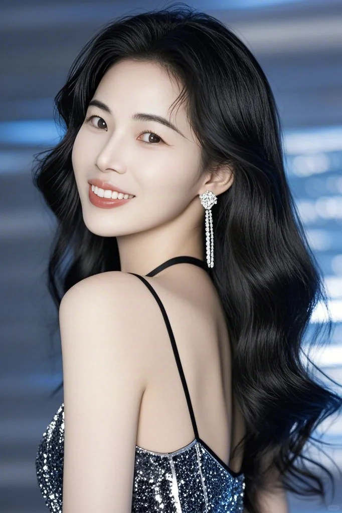 蓝光里的冰山美人