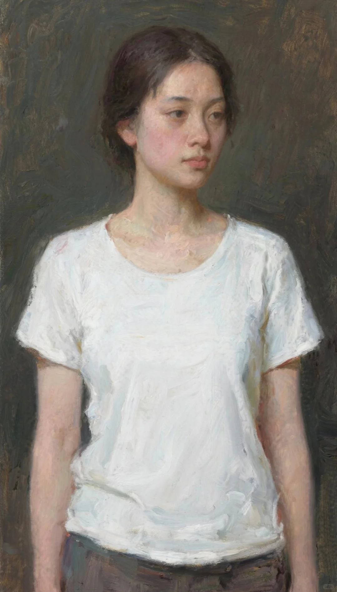 油画女体恤肖像油画
