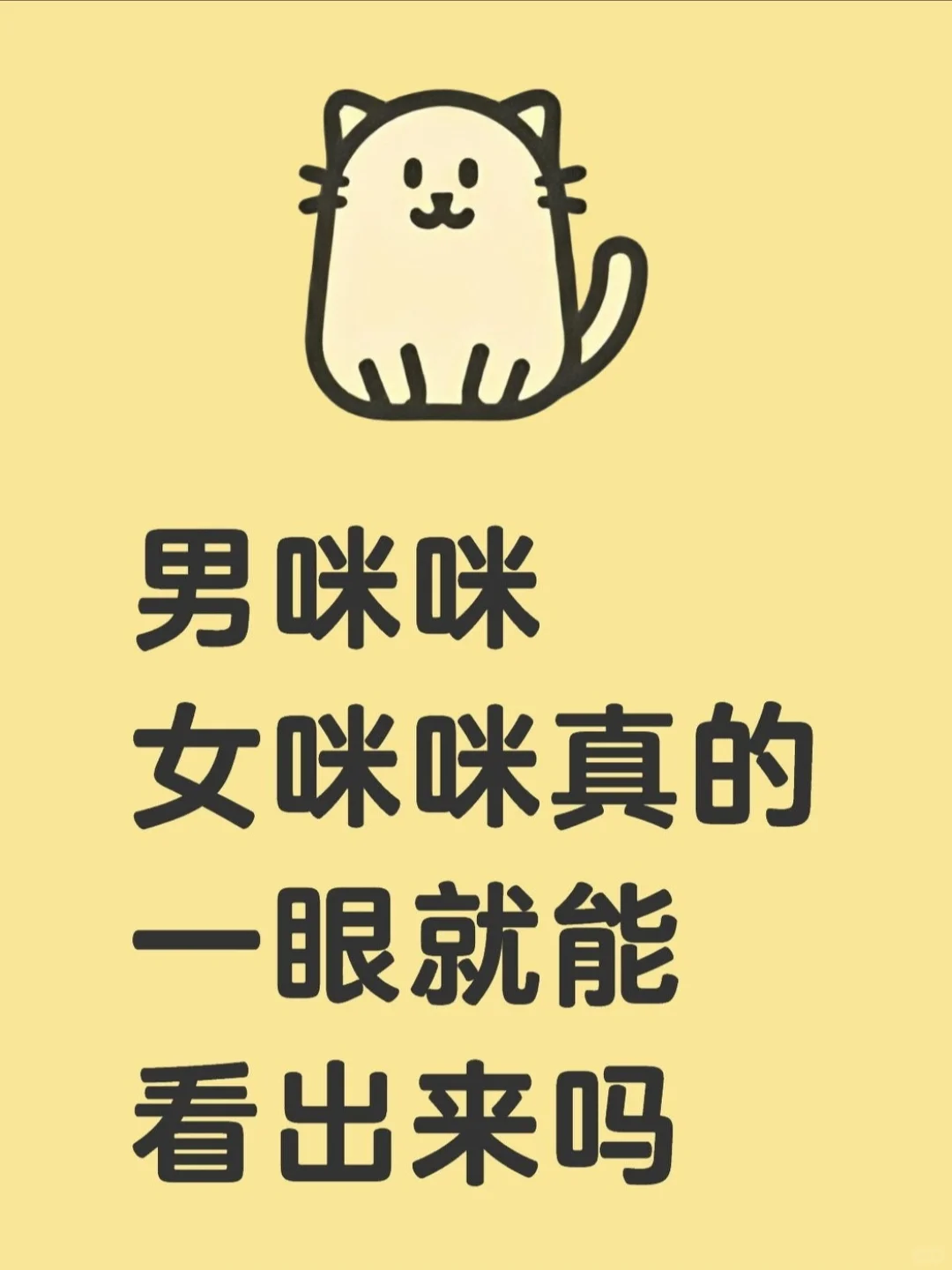 男咪咪女咪咪真的一眼就能看出来吗