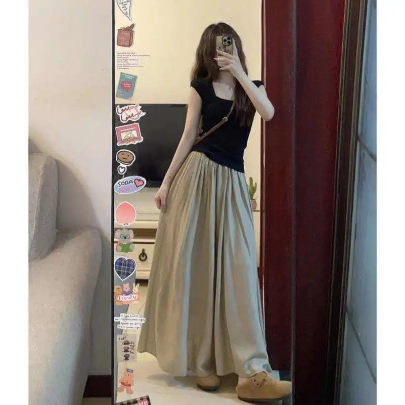 夏装搭配一整套新款减龄炸街套装女茶系穿搭