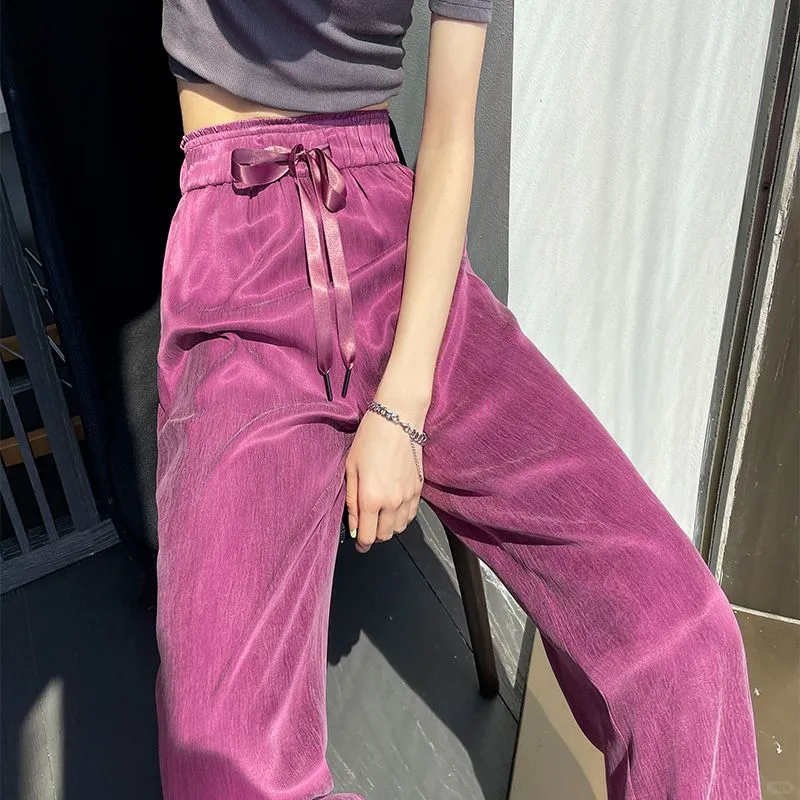 紫色阔腿裤👖夏季必备