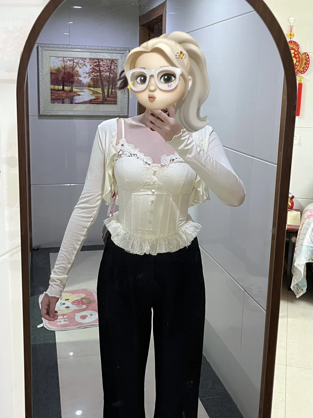 奶黄色蕾丝胸衣来啦！进来看上身图