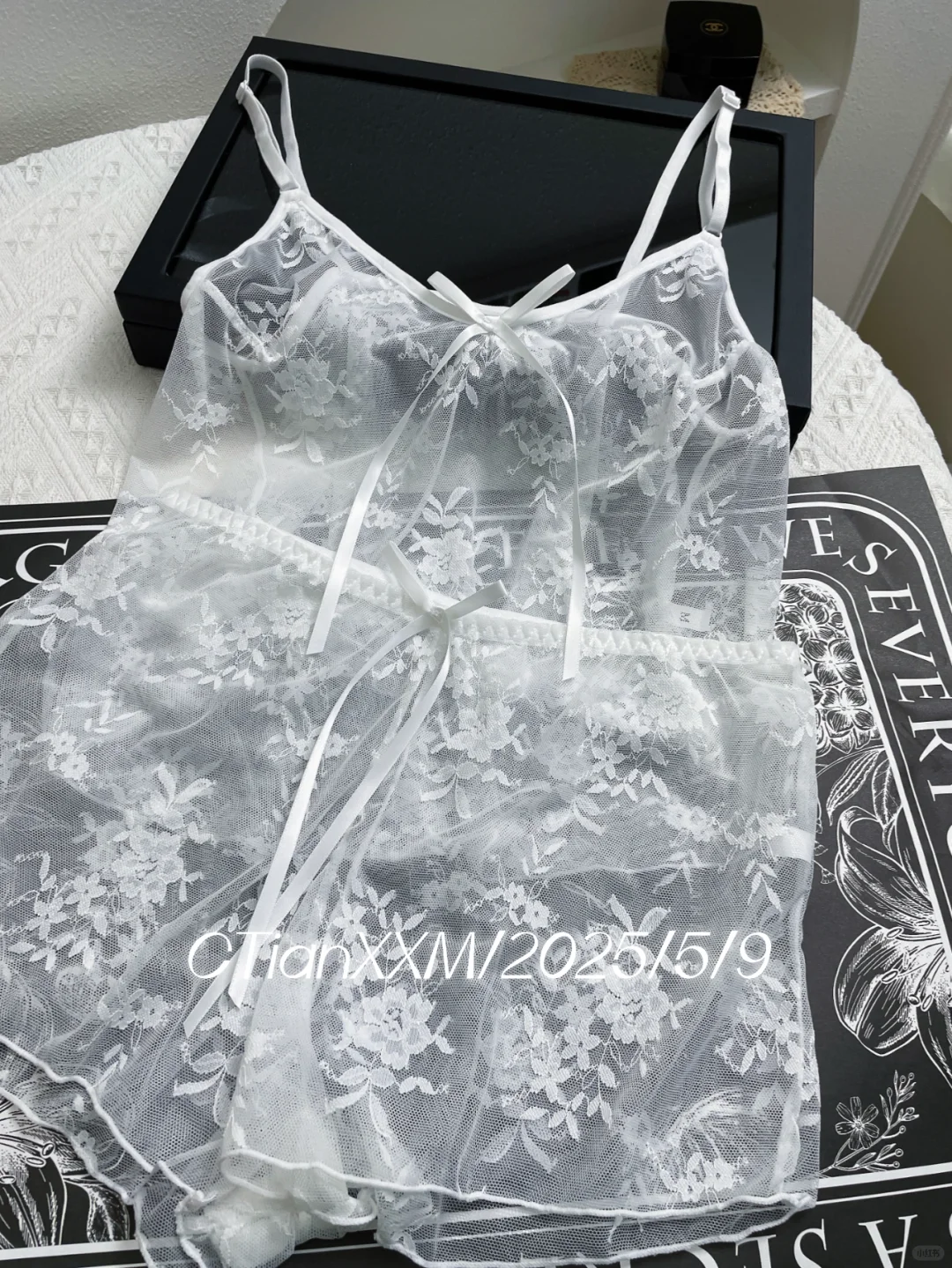 女生私房小衣服🌹白色透肤蕾丝好纯欲~