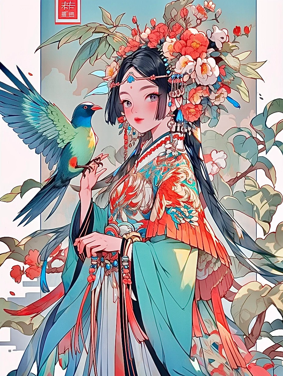 古风佳人 | 花开醉红颜 人比花娇艳 含咒语