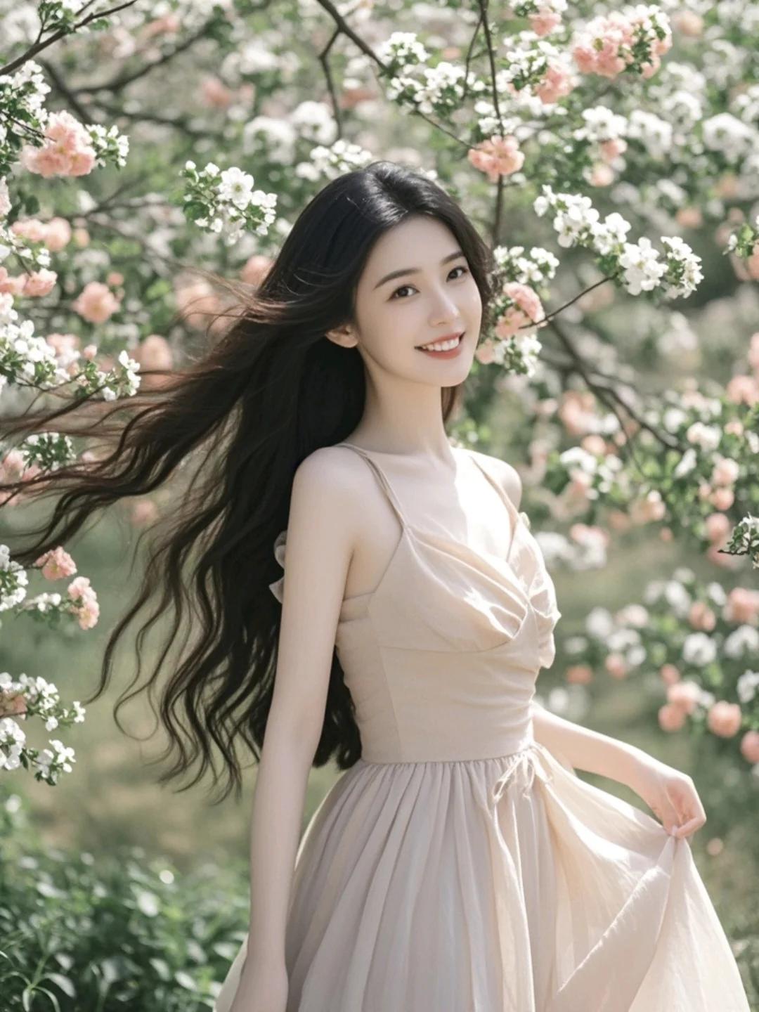 人和花一样美，太美啦太美啦‖Ai生成图