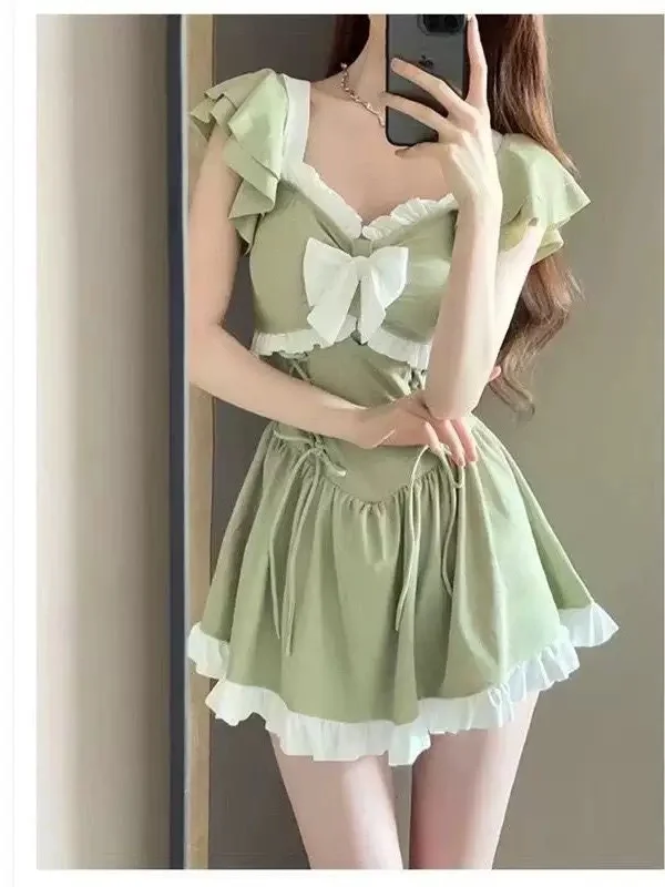 💖甜美蝴蝶结连衣裙泳衣👗