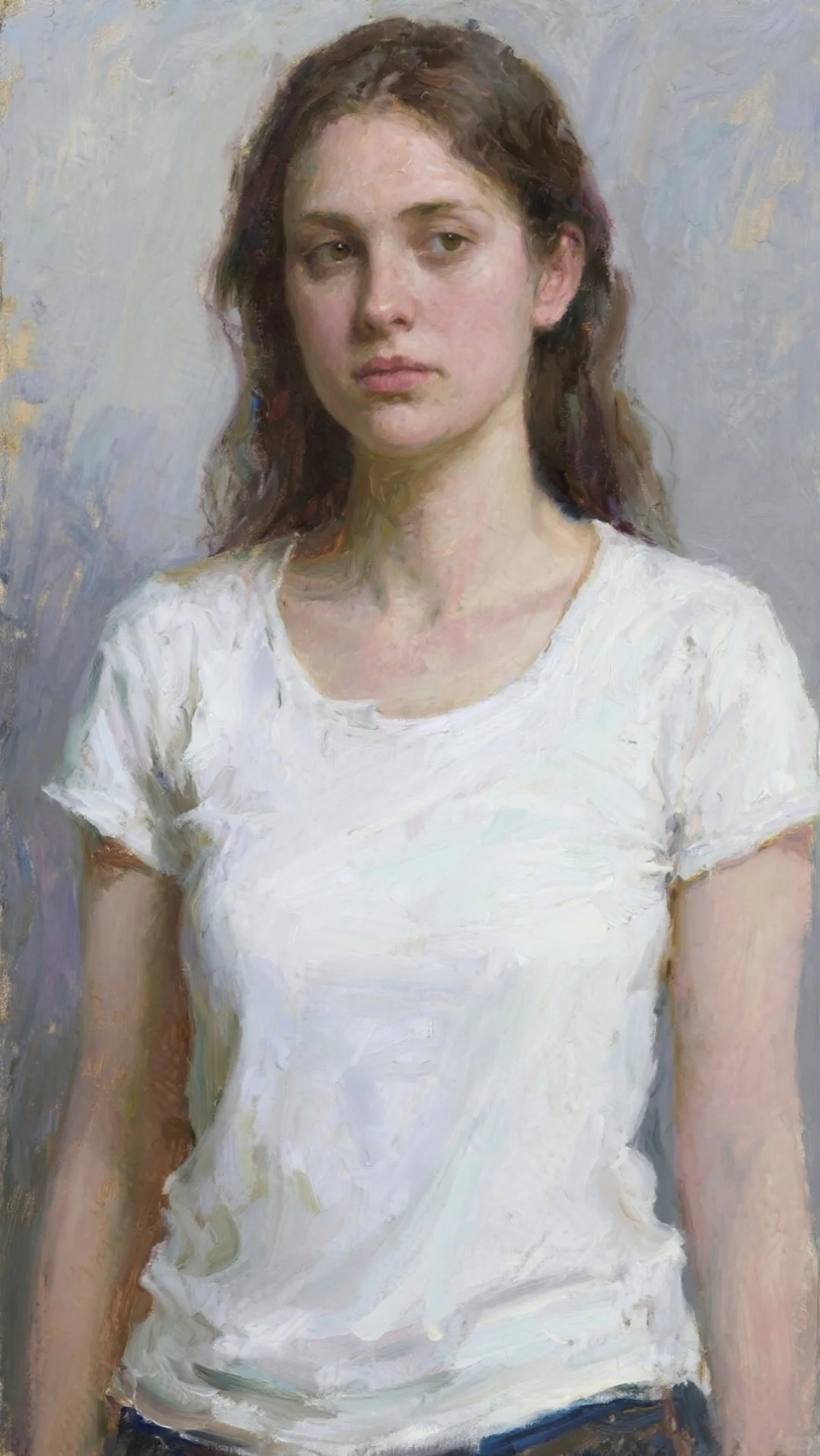油画女体恤肖像油画