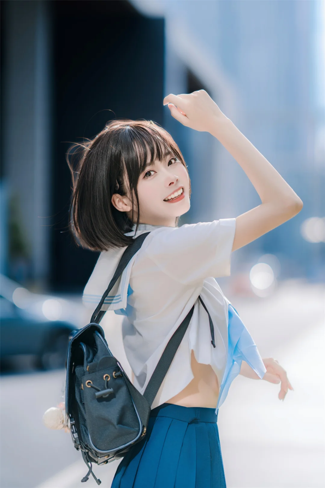 【实用版】9️⃣图解锁甜妹风ＪＫ制服拍照姿势