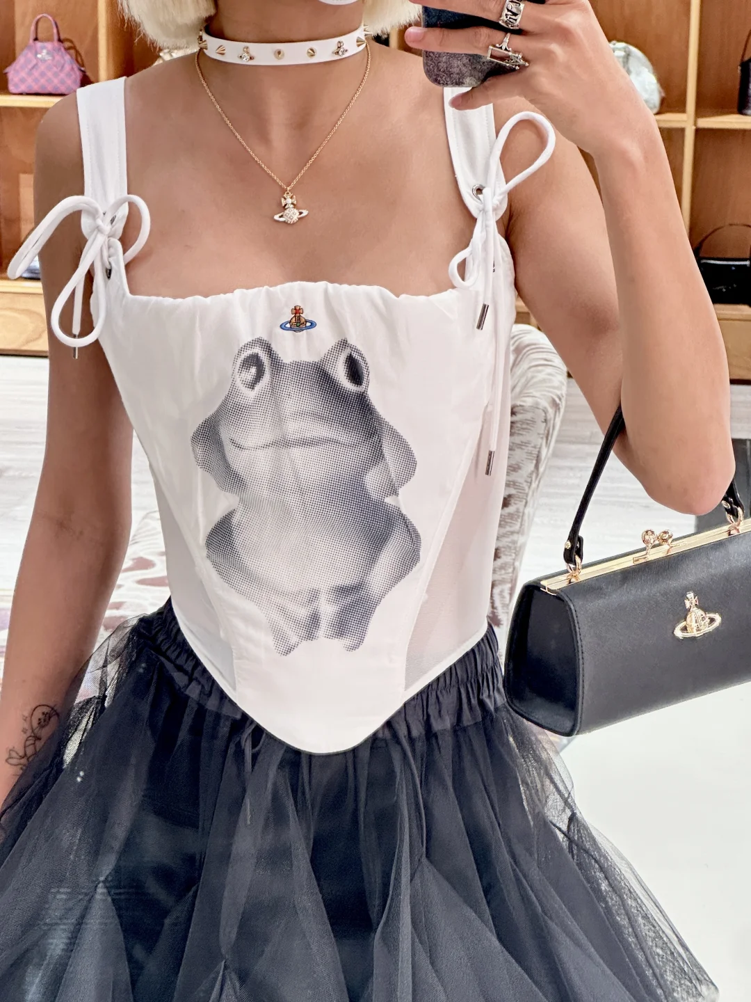 VivienneWestwood🪐新款青蛙印花胸衣