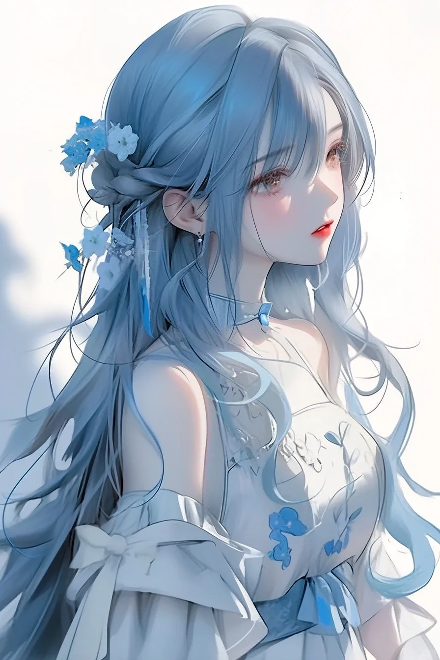 蓝眼睛长发美女