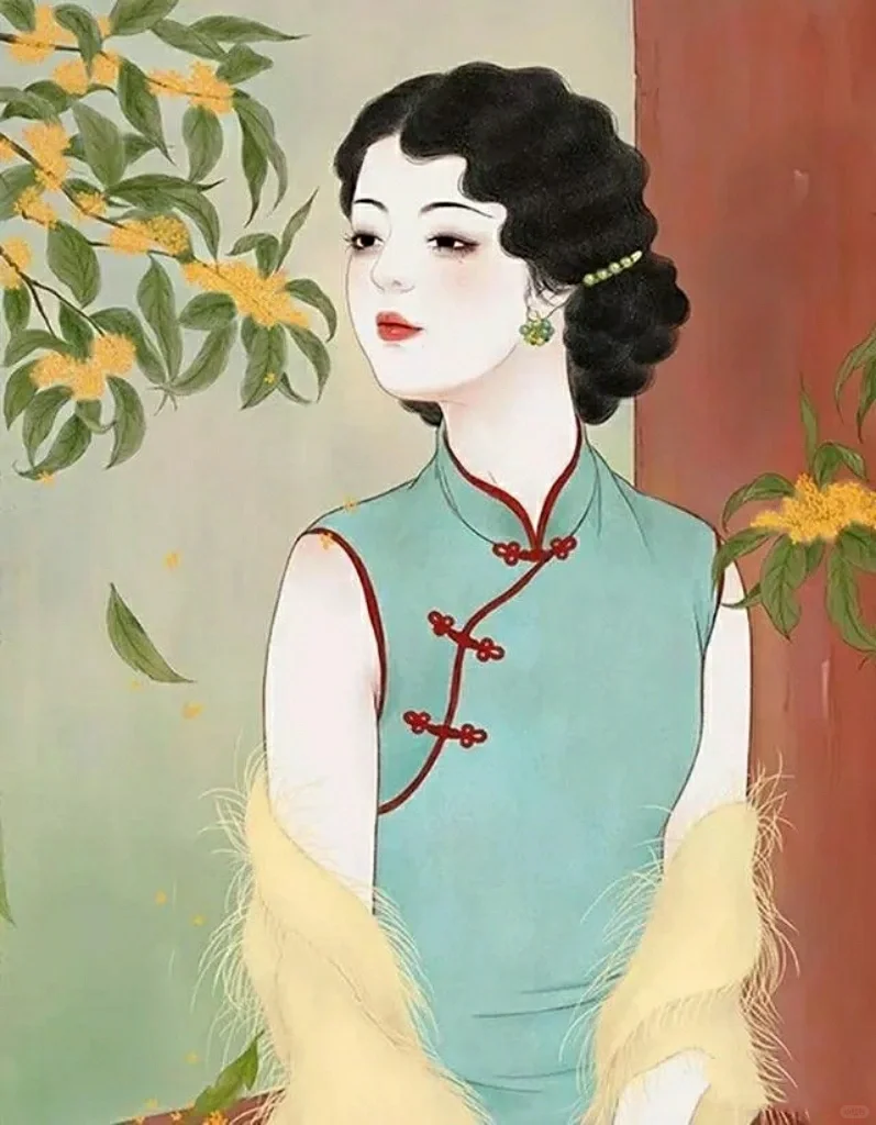 一组曼妙的旗袍美人图