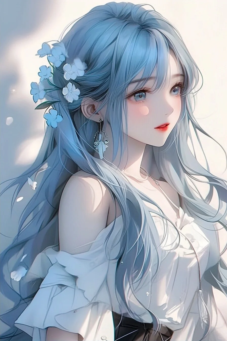 蓝眼睛长发美女
