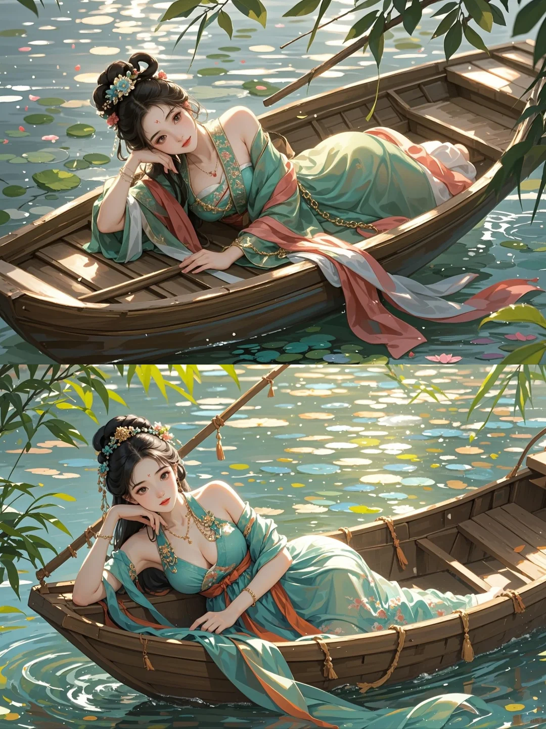 “舟上佳人惹人怜”