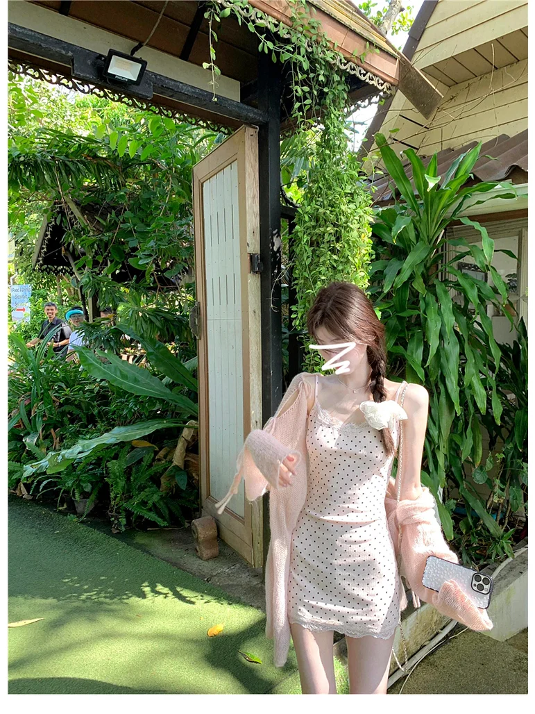 早初开春季吊带波点连衣裙子女2025新款