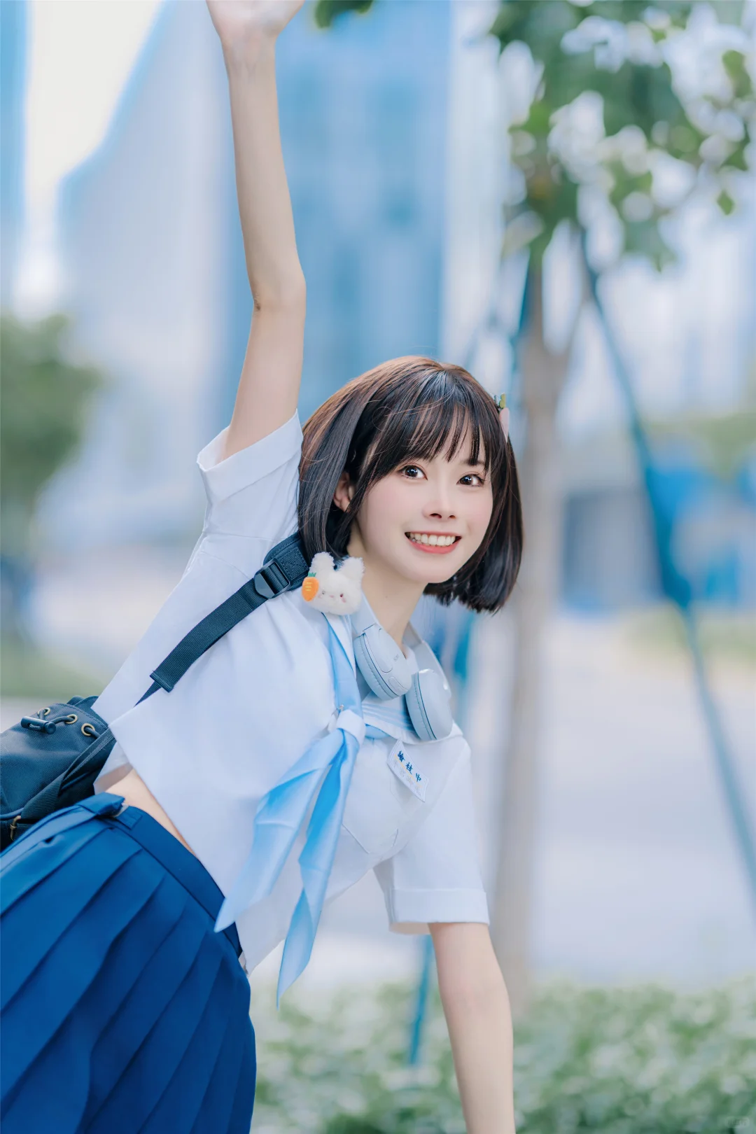 【实用版】9️⃣图解锁甜妹风ＪＫ制服拍照姿势