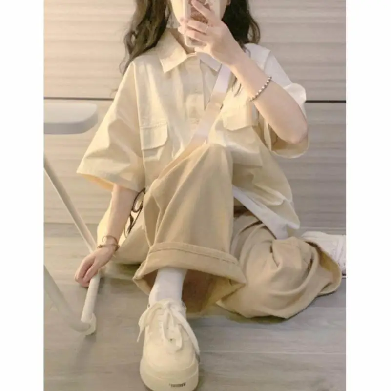 休闲运动套装女2025新款夏季短袖pol