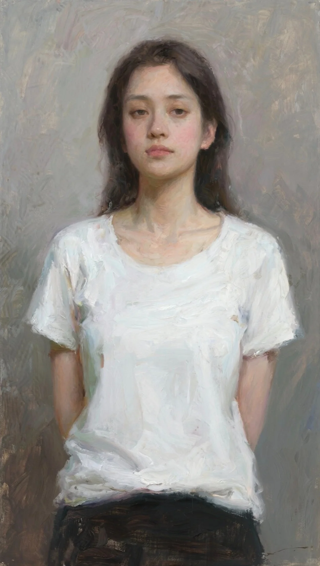 油画女体恤肖像油画