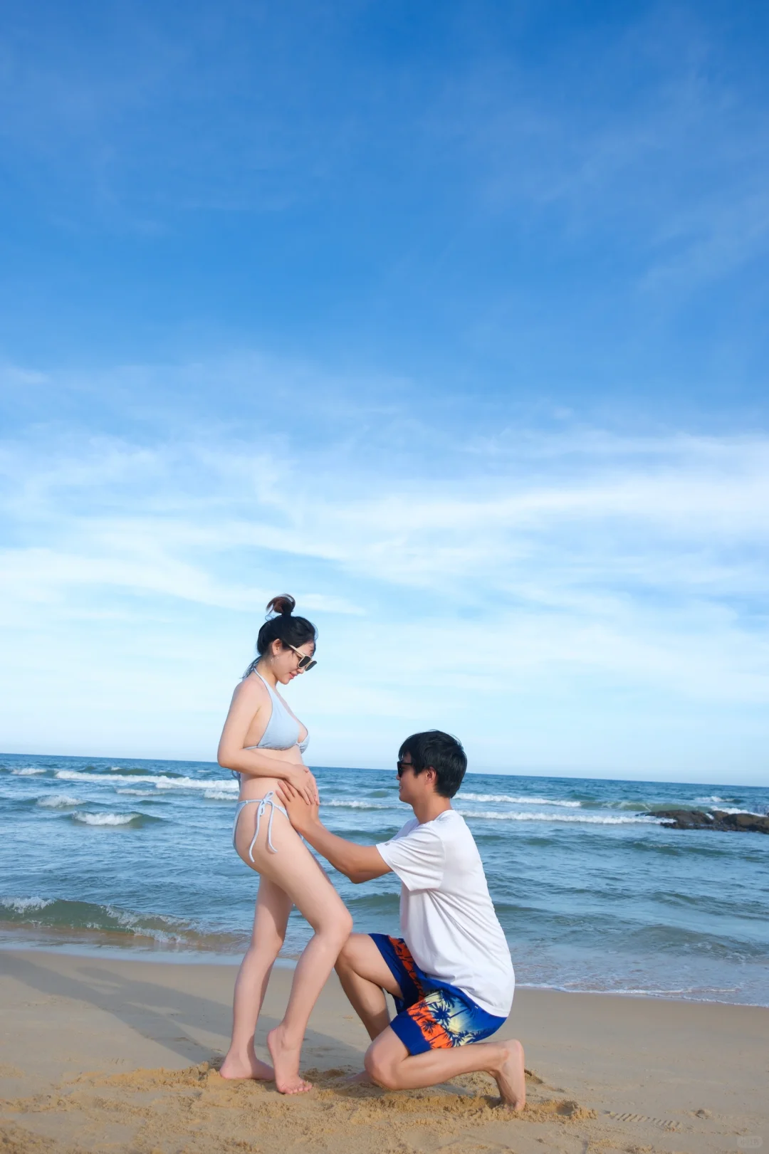 姐妹们！孕期都给我去拍沙滩🏖️🤰比基尼！