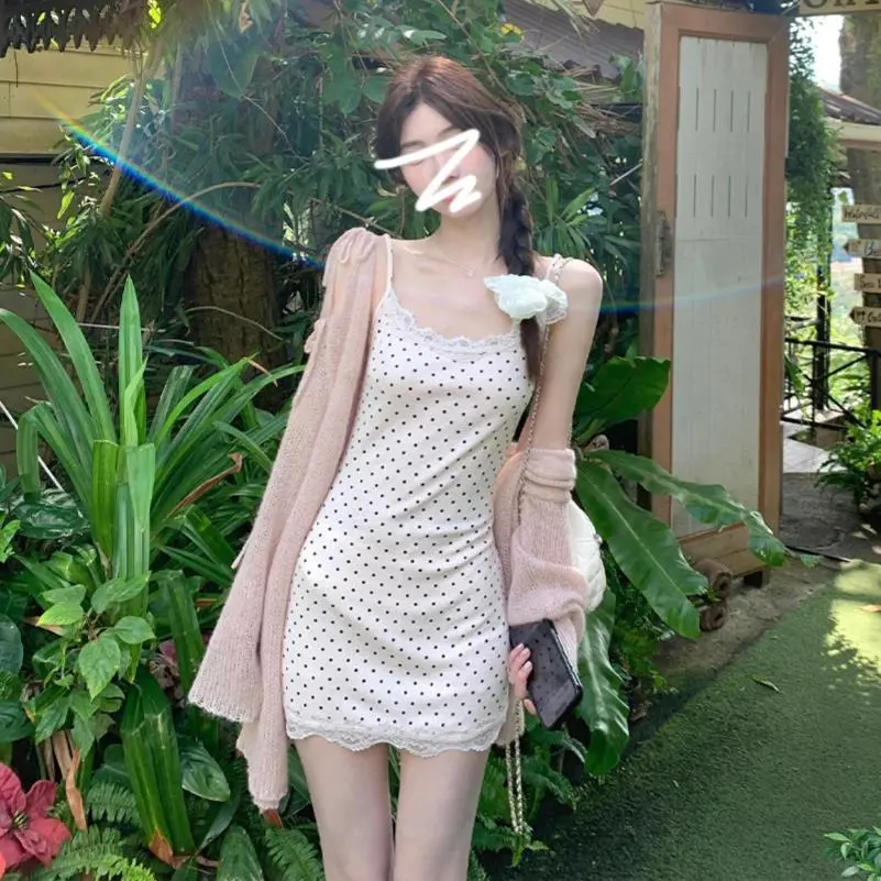 早初开春季吊带波点连衣裙子女2025新款