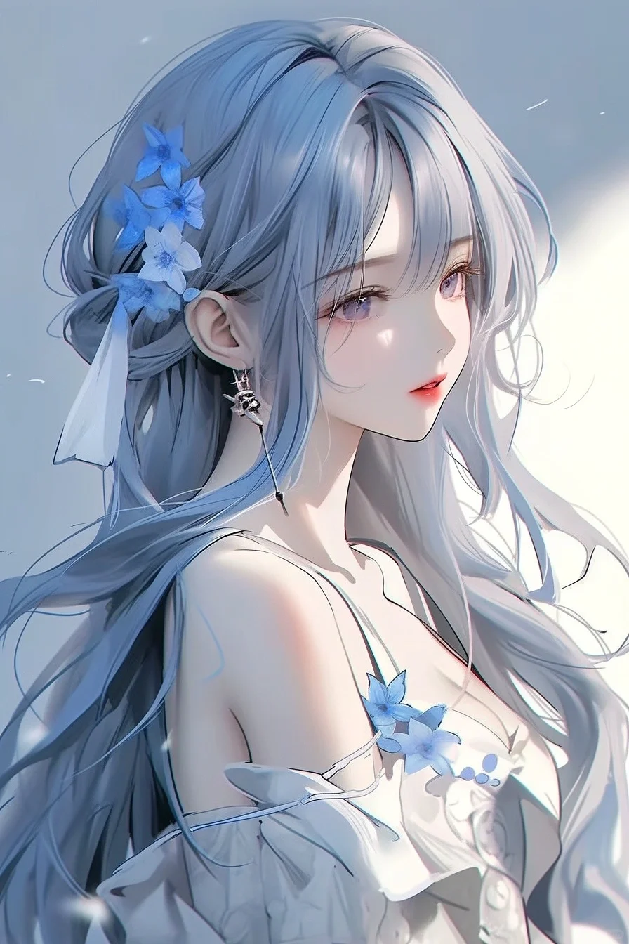蓝眼睛长发美女