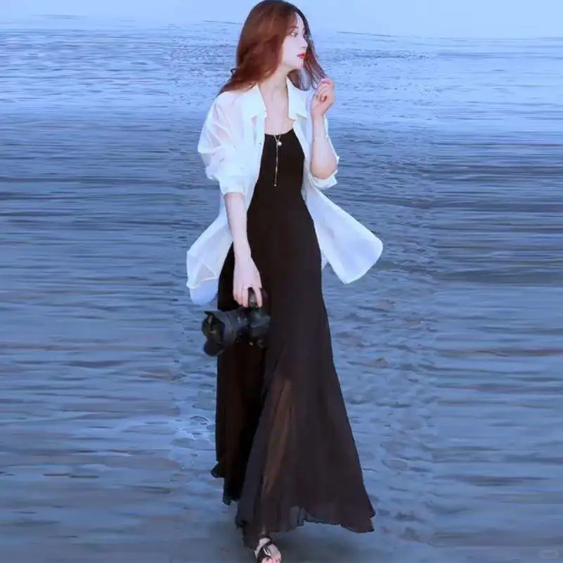 时尚连衣裙女夏季新款洋气质显瘦防晒衬衫搭