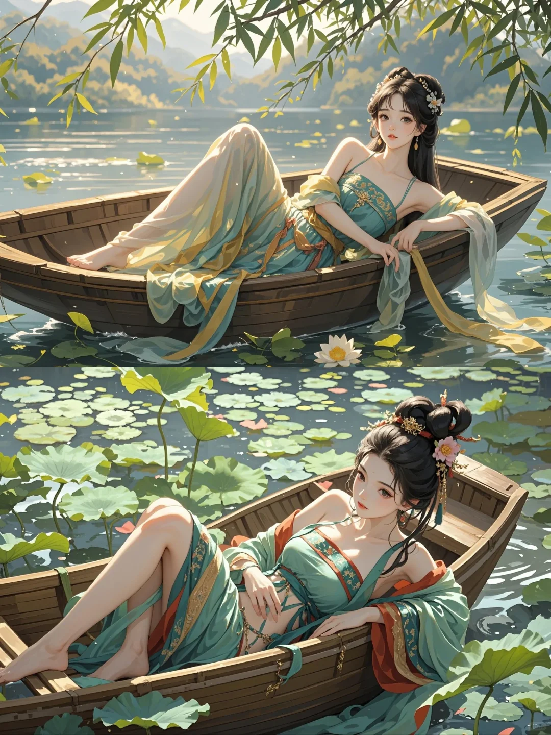 “舟上佳人惹人怜”