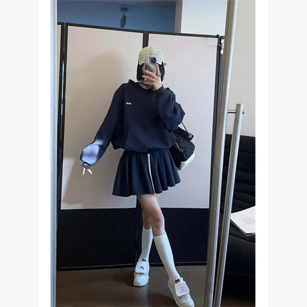 时尚休闲套装女春秋miu系高级感盐系连帽