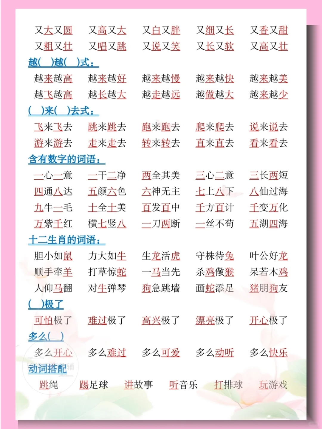 老师整理，新一下语文期中复习必备知识点