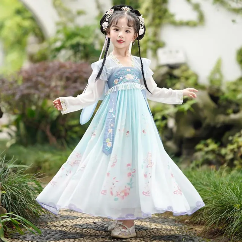 儿童春秋汉服中国风古装女童2024新款女