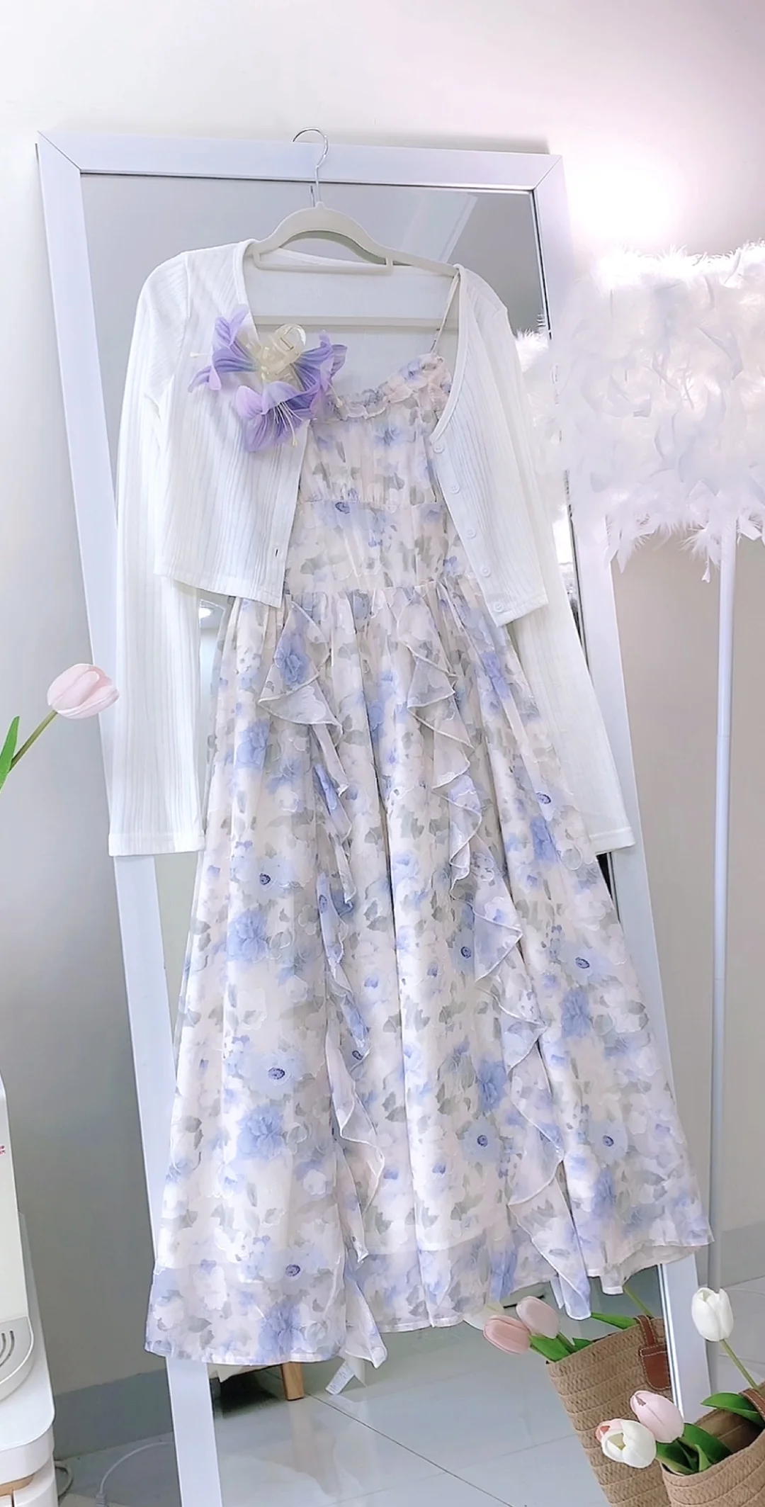 151｜才100多💰超温柔蓝紫碎花仙女裙🌷绝美！